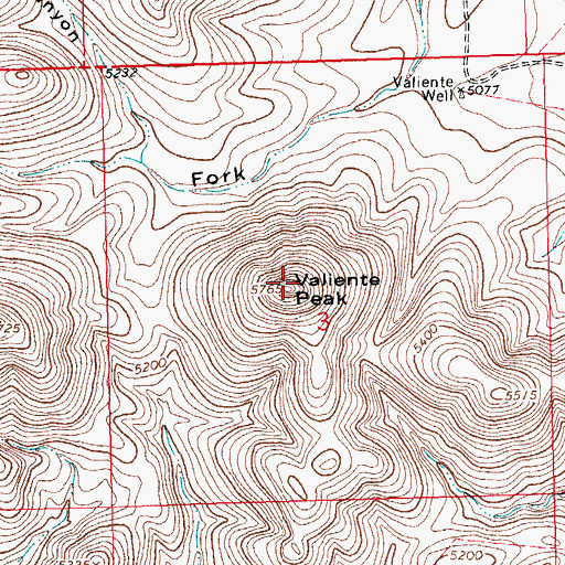 Topographic Map of Valiente Peak, NM