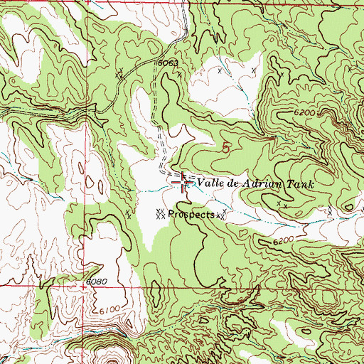 Topographic Map of Valle de Adrian Tank, NM