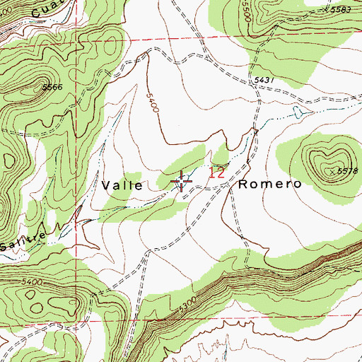 Topographic Map of Valle Romero, NM