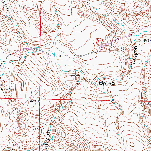 Topographic Map of Valles Canyon, NM