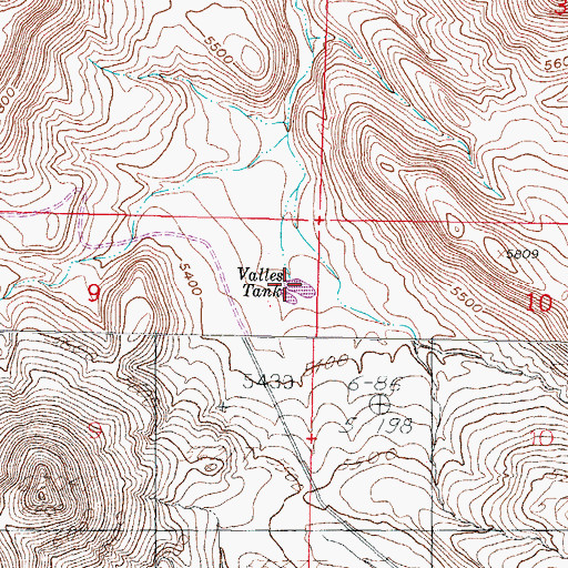 Topographic Map of Valles Tank, NM