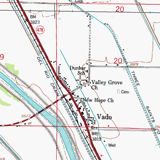 Topographic Map of Valley Grove Church, NM