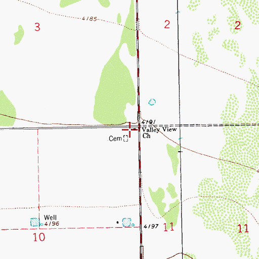 Topographic Map of Valley View Church, NM