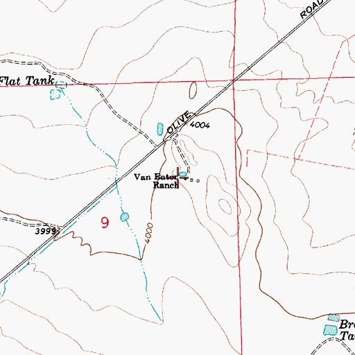 Topographic Map of Van Eaton Ranch, NM