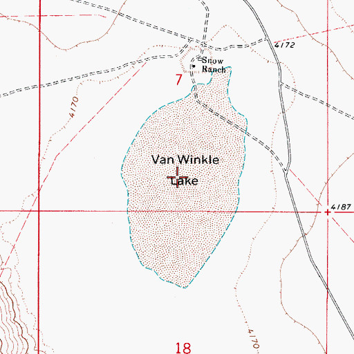 Topographic Map of Van Winkle Lake, NM