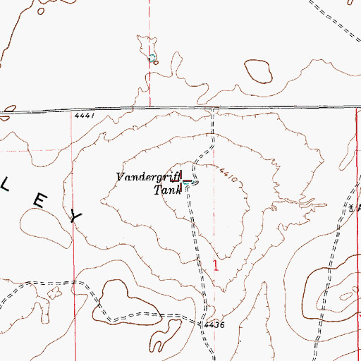 Topographic Map of Vandergrift Tank, NM