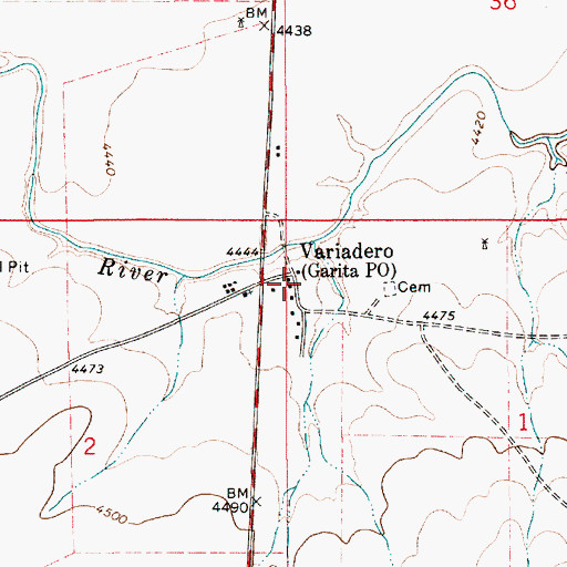 Topographic Map of Variadero, NM