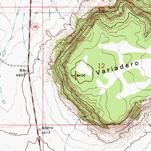 Topographic Map of Variadero Mesa, NM
