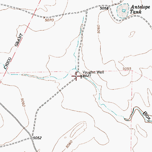 Topographic Map of Vaughn Well, NM