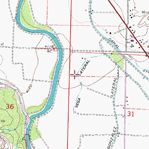 Topographic Map of Vega Lateral, NM