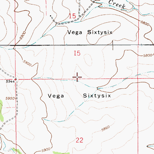 Topographic Map of Vega Sixtysix, NM