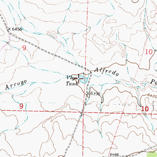 Topographic Map of Vega Tank, NM