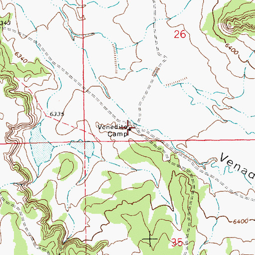 Topographic Map of Venedito Camp, NM