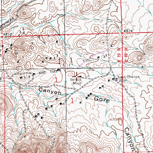 Topographic Map of Venice Mine, NM
