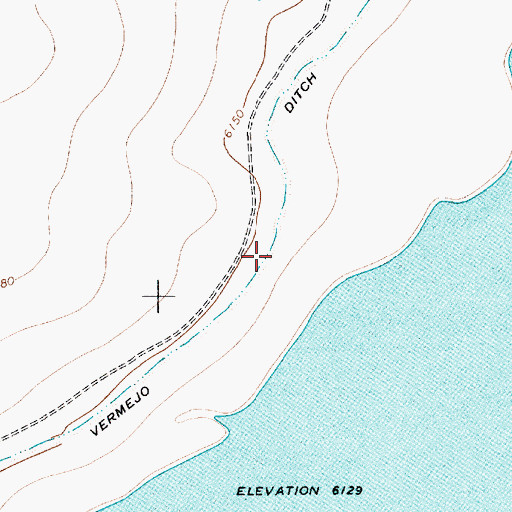 Topographic Map of Vermejo Ditch, NM