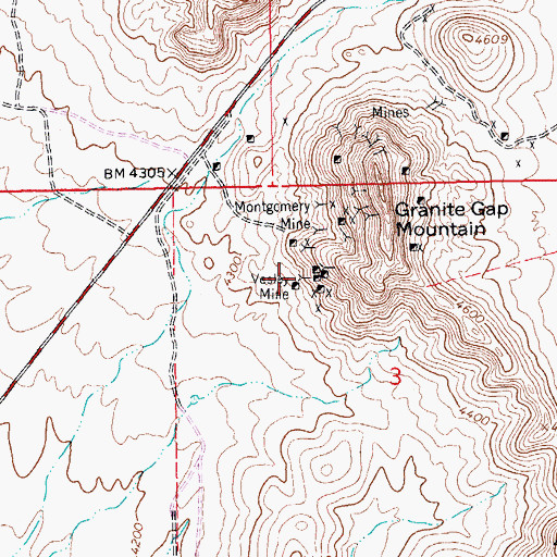 Topographic Map of Vesley Mine, NM