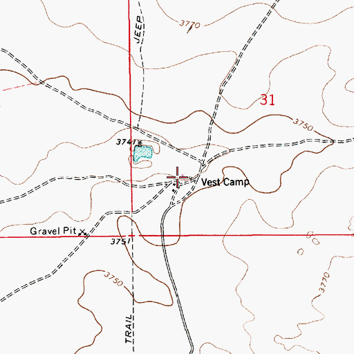 Topographic Map of Vest Camp, NM