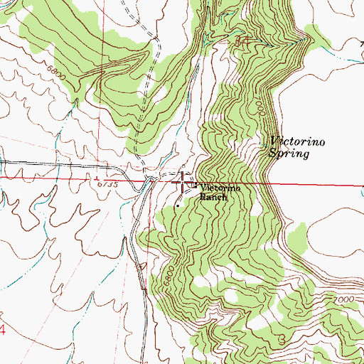 Topographic Map of Victorino Ranch, NM
