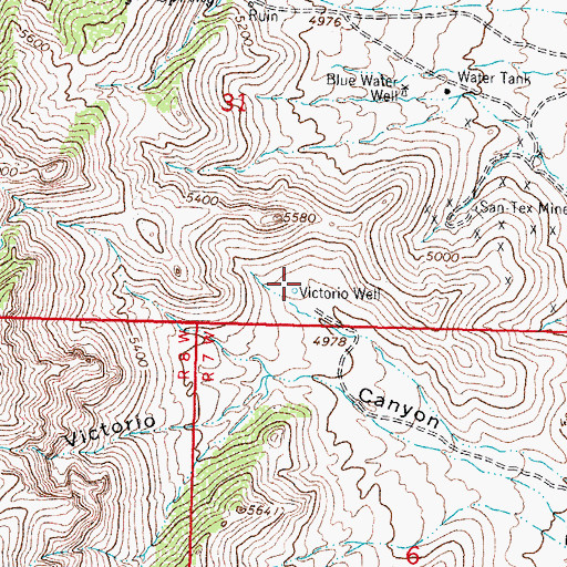 Topographic Map of Victorio Well, NM