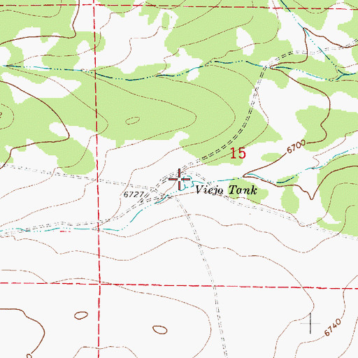 Topographic Map of Viejo Tank, NM