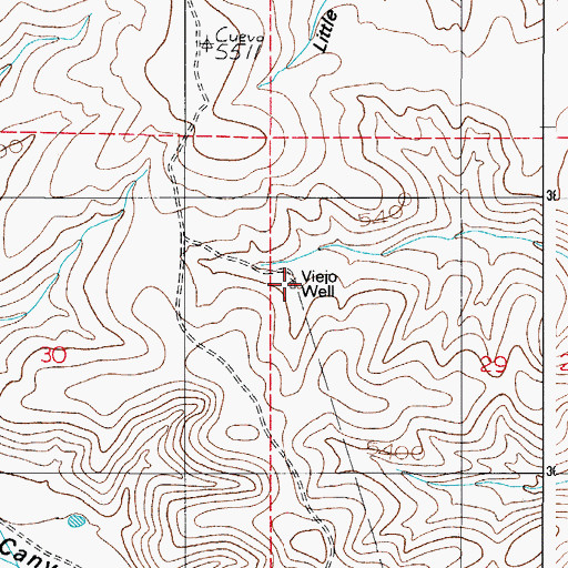 Topographic Map of Viejo Well, NM
