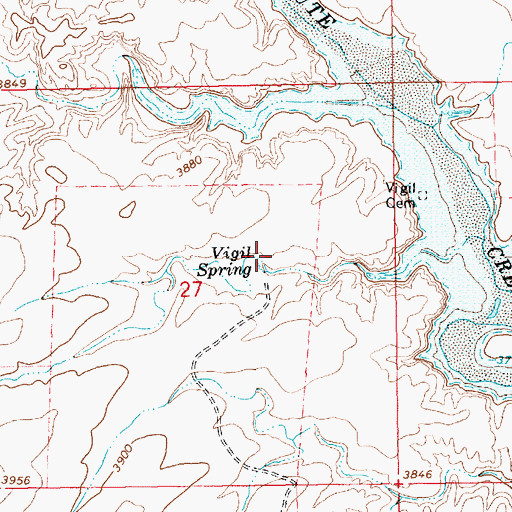 Topographic Map of Vigil Spring, NM