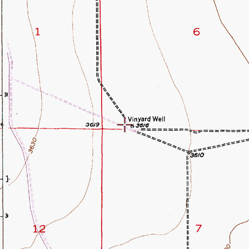 Topographic Map of Vinyard Well, NM