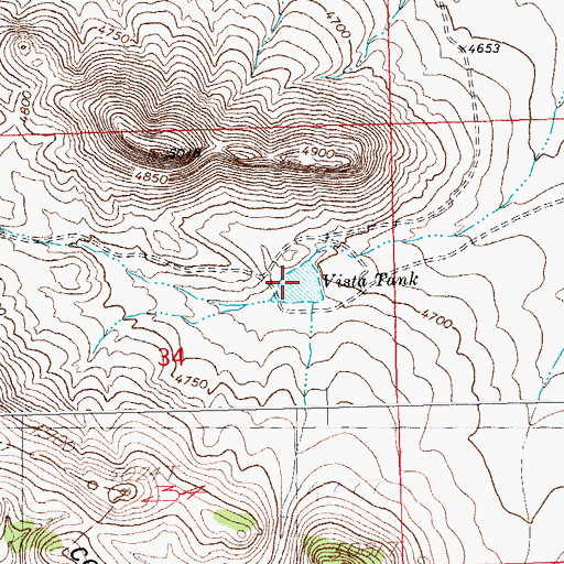 Topographic Map of Vista Tank, NM