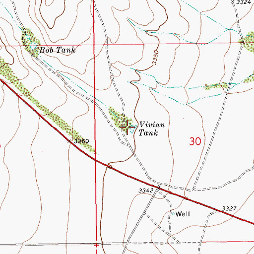 Topographic Map of Vivian Tank, NM