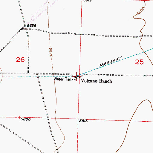 Topographic Map of Volcano Ranch, NM