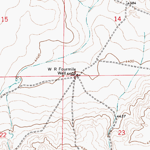 Topographic Map of W R Fourmile Well, NM