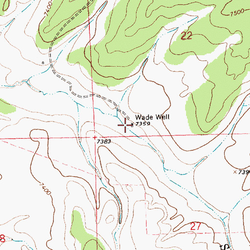 Topographic Map of Wade Well, NM