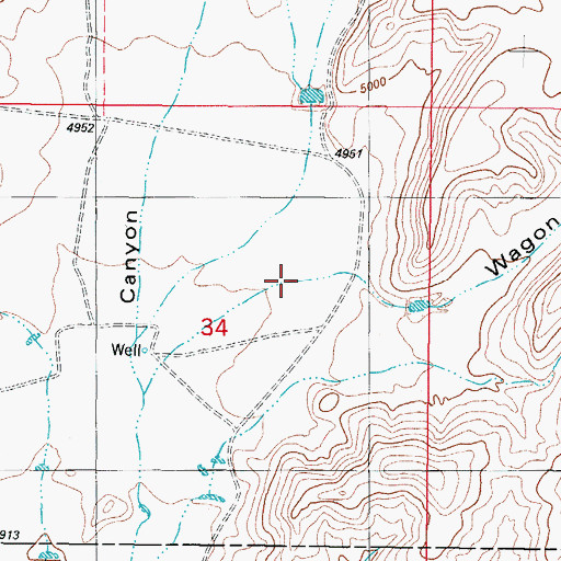 Topographic Map of Wagon Canyon, NM