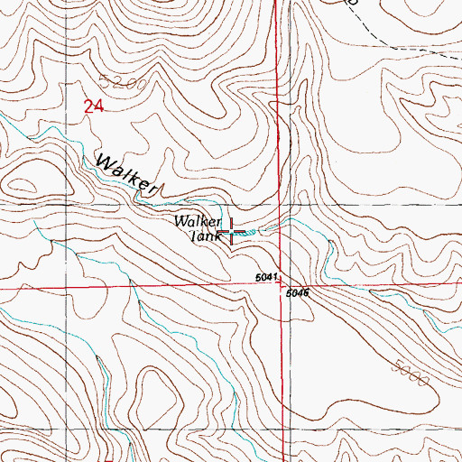 Topographic Map of Walker Tank, NM