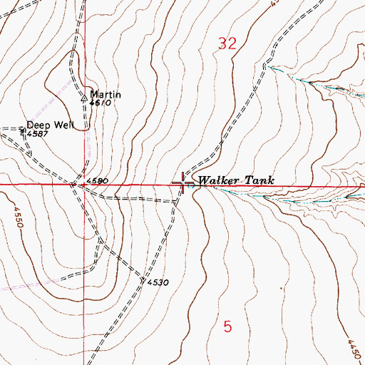 Topographic Map of Walker Tank, NM