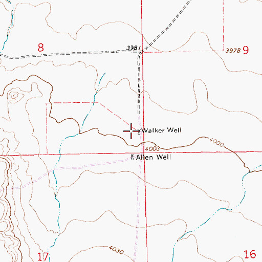 Topographic Map of Walker Well, NM
