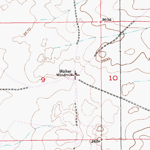 Topographic Map of Walker Windmill, NM