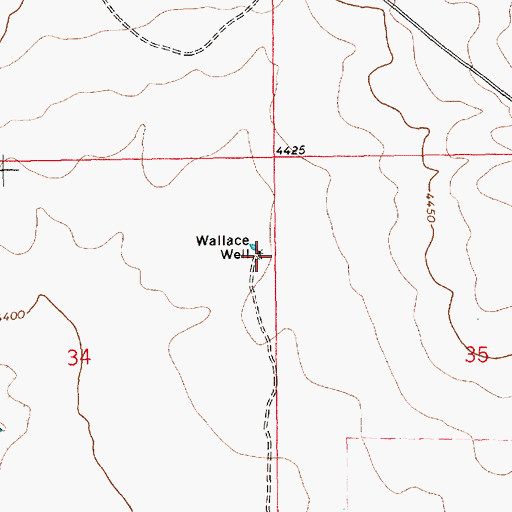 Topographic Map of Wallace Well, NM