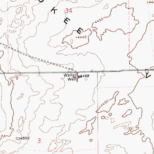 Topographic Map of Waller Well, NM