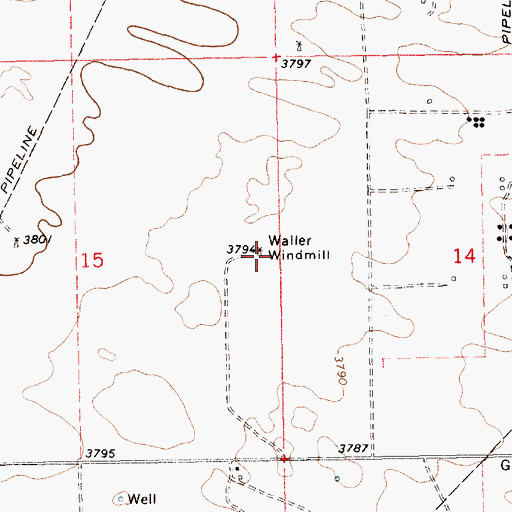 Topographic Map of Waller Windmill, NM