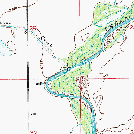 Topographic Map of Walnut Creek, NM