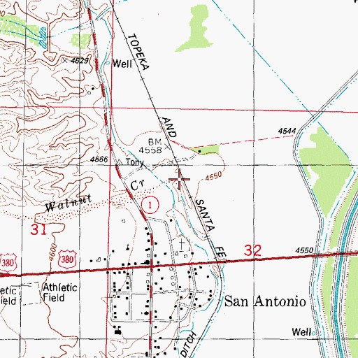 Topographic Map of Walnut Creek, NM