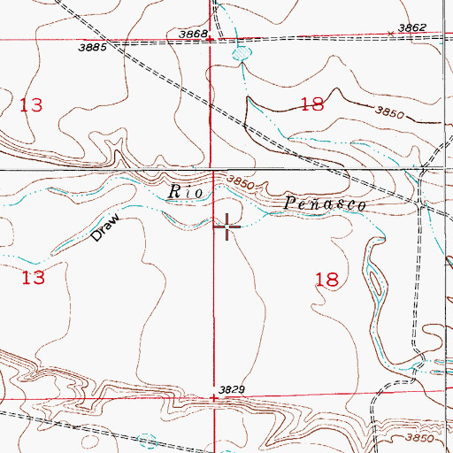 Topographic Map of Walnut Draw, NM