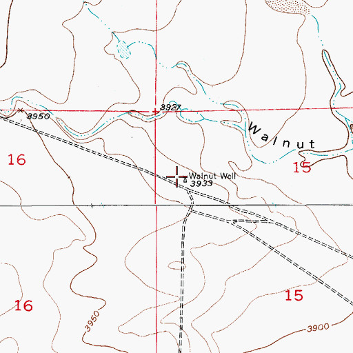 Topographic Map of Walnut Well, NM