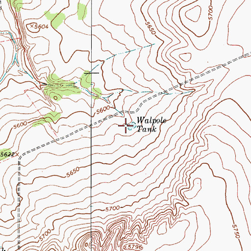 Topographic Map of Walpole Tank, NM