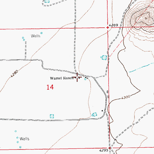 Topographic Map of Wamel Ranch, NM