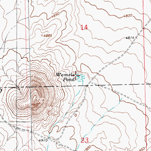 Topographic Map of Wamels Pond, NM