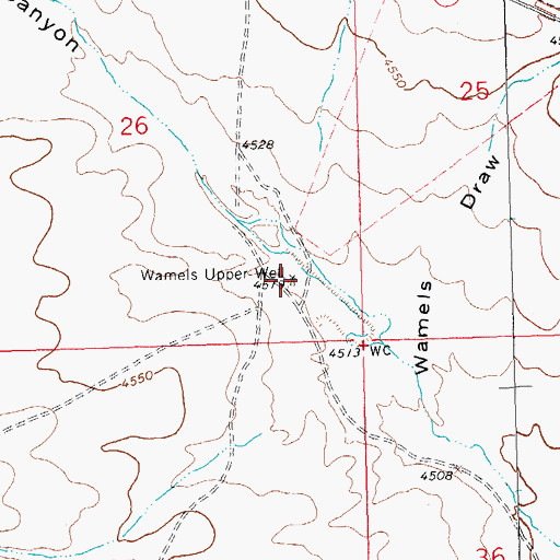 Topographic Map of Wamels Upper Well, NM