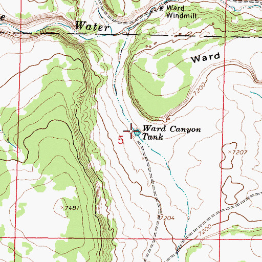 Topographic Map of Ward Canyon Tank, NM