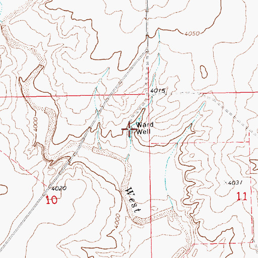 Topographic Map of Ward Well, NM